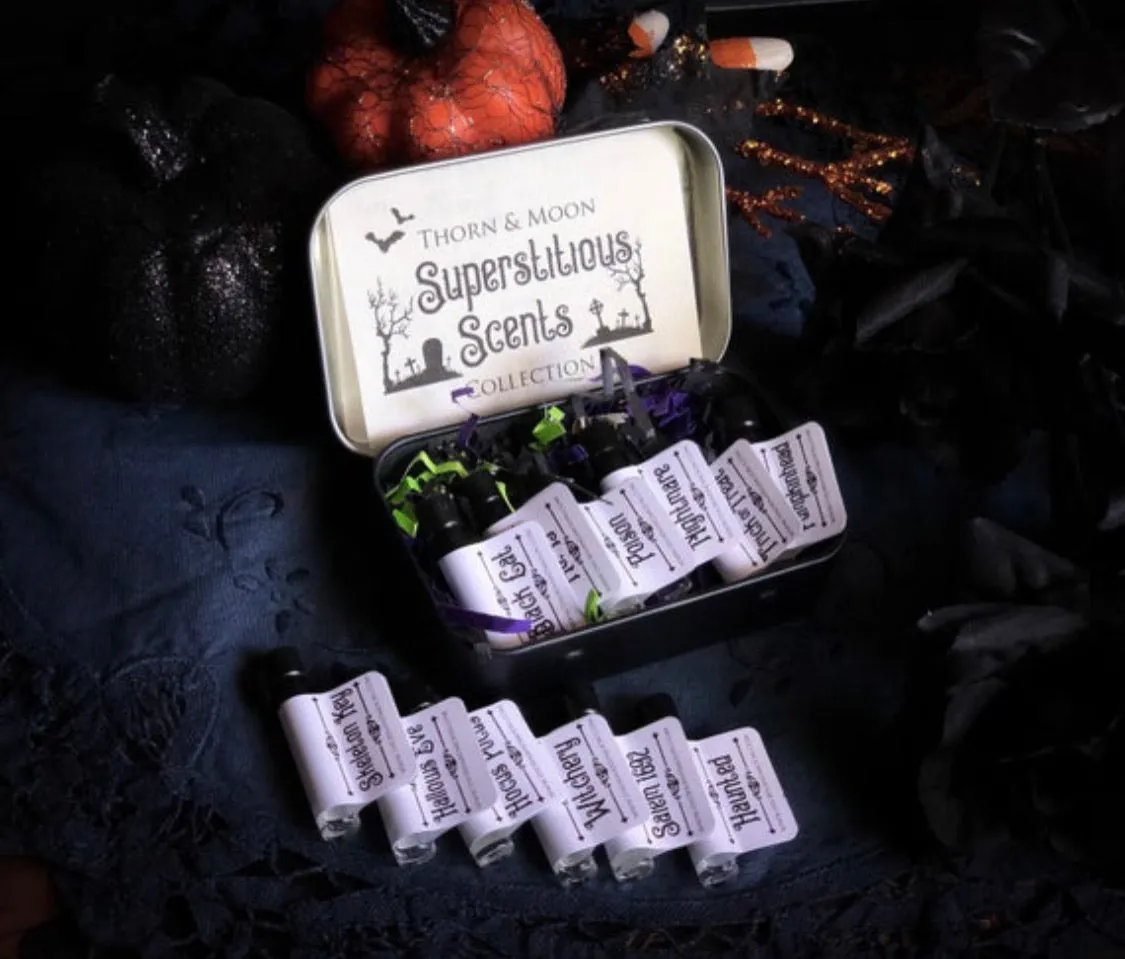 Fragrance Oil Sample Tin - Thorn & Moon Superstitious Scents Collection  ~  12 Perfume Oils