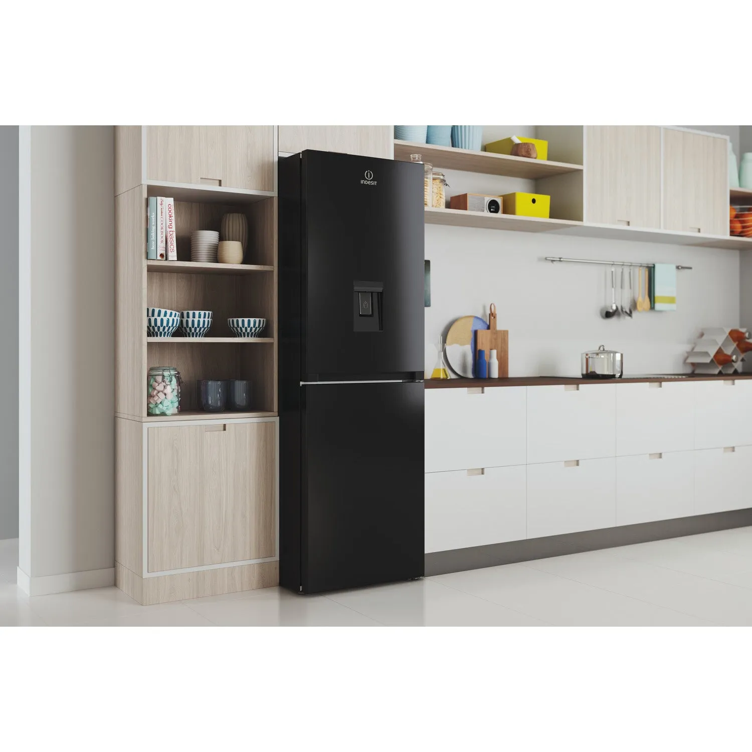 Indesit IBTNF 60182 B AQUA UK Freestanding 322L Fridge Freezer - Total No Frost, Black, E Rated