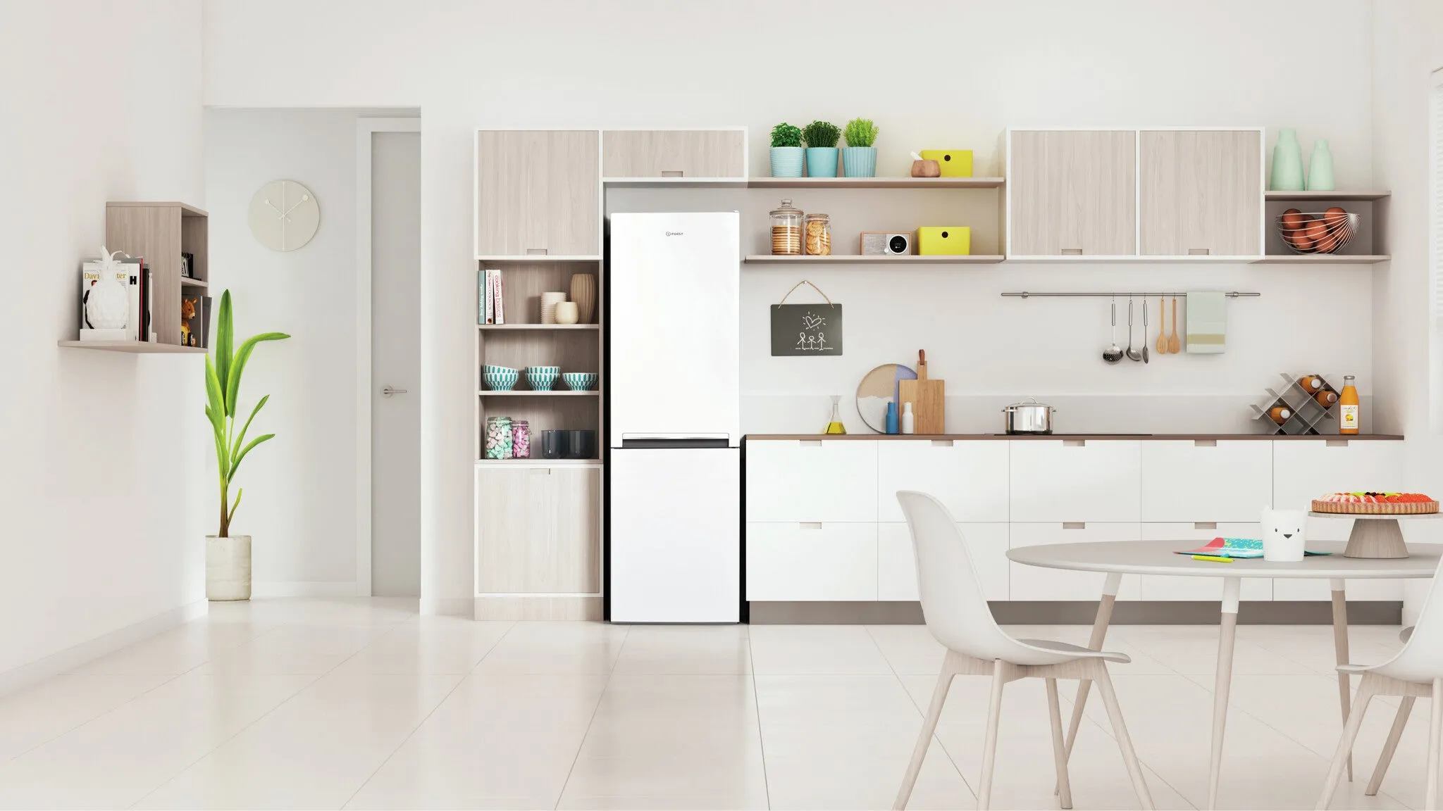 Indesit LI8 S2E W UK Freestanding 339L Fridge Freezer - White, E Rated