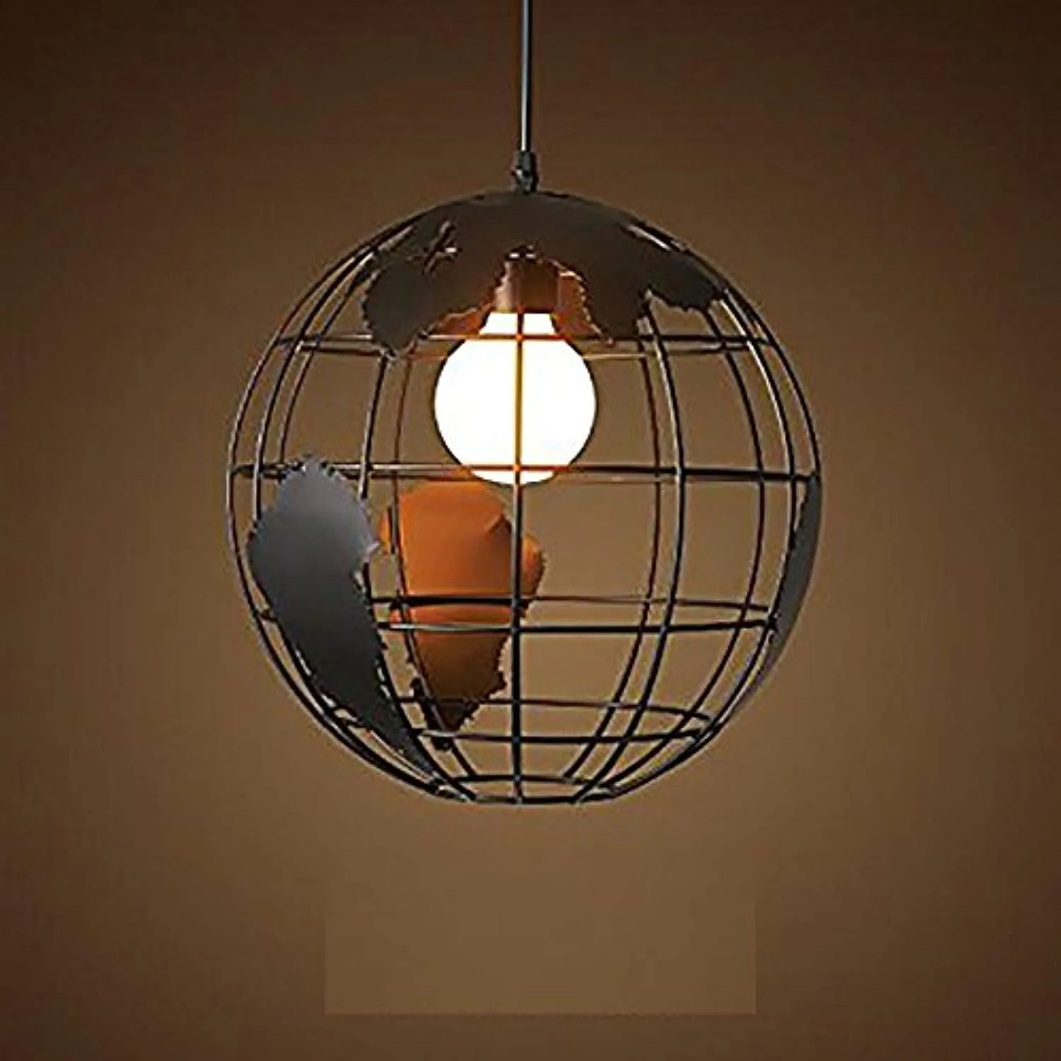 Industrial Earth Shape Globe Map Pendant Light Edison Ceiling  Light Fixture
