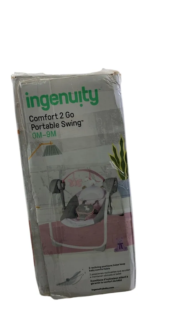 Ingenuity Comfort To Go Portable Swing, Pink Flora the Unicorn