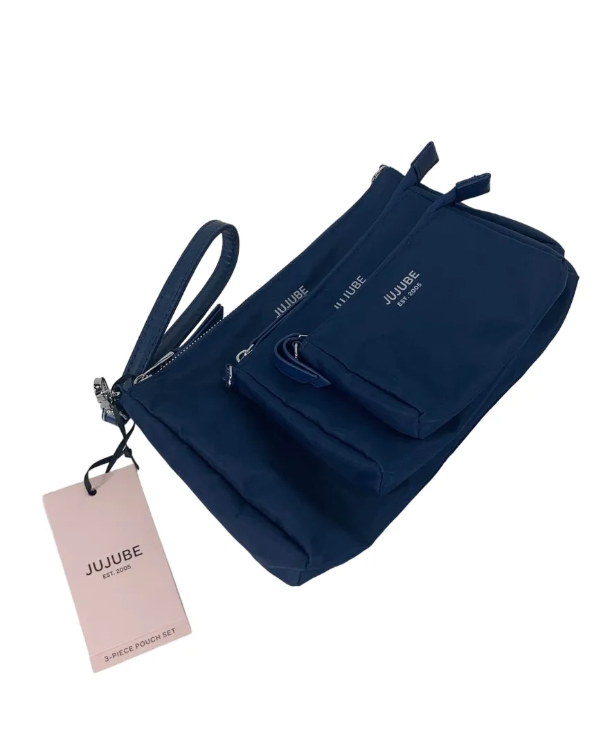 JuJuBe 3 Piece Pouch Set, Navy