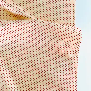 Kei Dot - Red on off white (cream) - Happy Sweet Collection - Yuwa